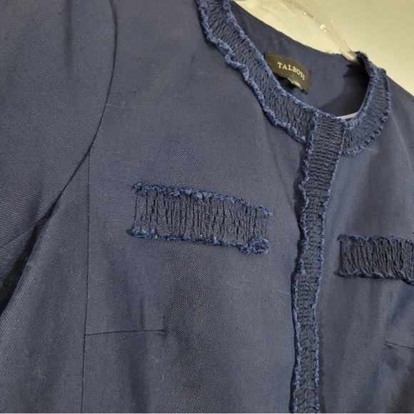 Talbots Navy Linen Blend Women’s Jacket - Picture 3 of 12